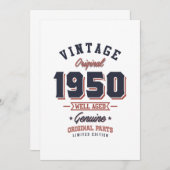 Retro 1950 Geboren in 1950 Retro Verjaardagscadeau Kaart (Voorkant / Achterkant)