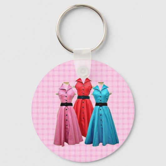Retro 1950 jurken Sleutelhanger (Voorkant)