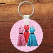 Retro 1950 jurken Sleutelhanger (Voorkant)
