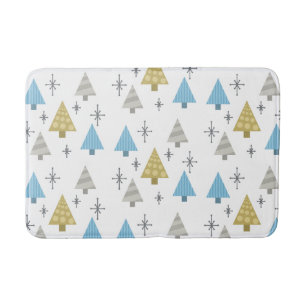 Retro 1950 kerstbomen badmat