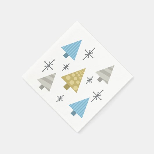 Retro 1950 kerstbomen servet (Hoek)