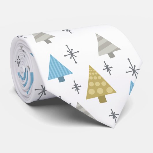 Retro 1950 kerstbomen stropdas (Opgerold)