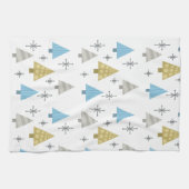 Retro 1950 kerstbomen theedoek (Horizontaal)