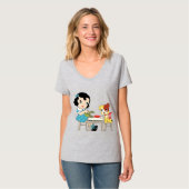  Retro 1950 Kitsch meisje houdt van haar hond T-shirt (Voorkant volledig)