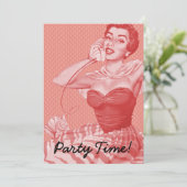 Retro 1950-partij kaart (Staand voorkant)