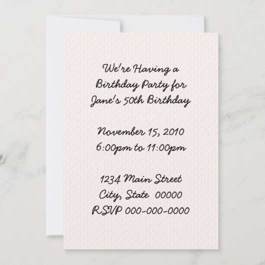 Retro 1950-partij kaart (Achterkant)