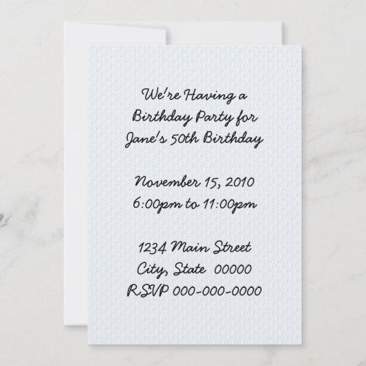 Retro 1950-partij kaart (Achterkant)