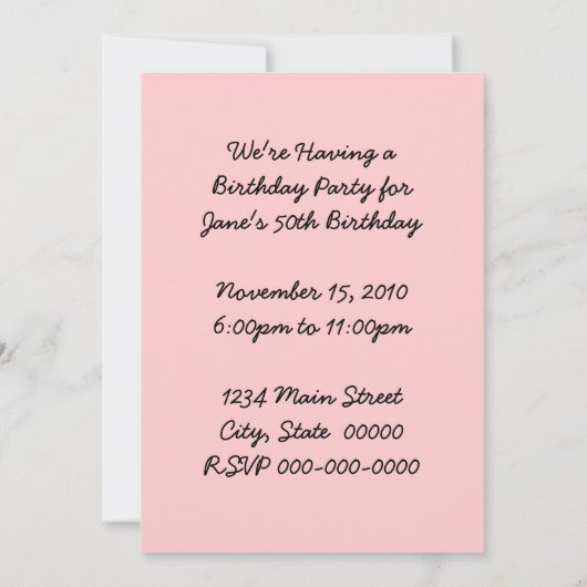 Retro 1950-partij kaart (Achterkant)