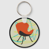 Retro 1950 roodstoeltje Sleutelhanger (Voorkant)