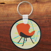 Retro 1950 roodstoeltje Sleutelhanger (Voorkant)