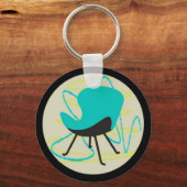 Retro 1950-stoel blauwe Sleutelhanger (Voorkant)