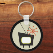 Retro 1950 TV Set Sleutelhanger (Voorkant)