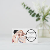 Retro 1950 Vrouwenroddels Visitekaartje (Staand voorkant)