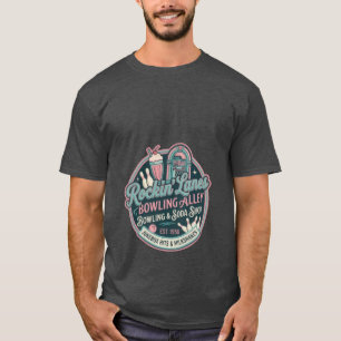 Retro 1950er jaren Pastelkleurig Speldje Bowling V T-shirt