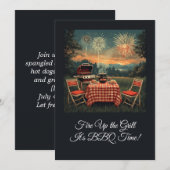 Retro 1950s achtertuin BBQ scène – Nostalgische 4e Kaart (Voorkant / Achterkant)