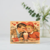 Retro 1950s American Valentine's Day Postcard Briefkaart (Staand voorkant)