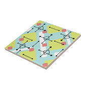 Retro 1950s Art Diamonds Mint Green Yellow Tegeltje (Zijkant)
