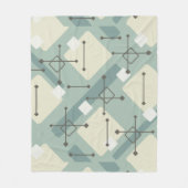 Retro 1950s Art Diamonds Sage Green Fleece Deken (Voorkant)