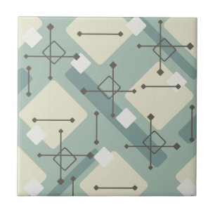 Retro 1950s Art Diamonds Sage Green Tegeltje