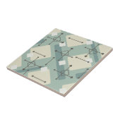 Retro 1950s Art Diamonds Sage Green Tegeltje (Zijkant)