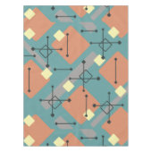 Retro 1950s Art Diamonds Teal Orange Tafelkleed (Voorkant)
