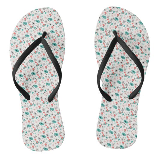 Retro 1950s atomaire stervoorstelling & omringende teenslippers (Voetbed)