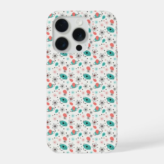 Retro 1950s atomaire stervormige explosie & omring iPhone hoesje (Achterkant)