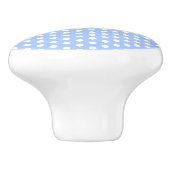 Retro 1950s Baby Blue Whimsical Polka Dots Nursery Keramische Knop (Zijkant)