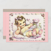 Retro 1950s Baby shower Kaart (Voorkant / Achterkant)