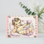 Retro 1950s Baby shower V2 Kaart (Staand voorkant)