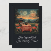 Retro 1950s Backyard BBQ Scene – Nostalgic 4th of  Kaart (Voorkant / Achterkant)