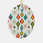Retro 1950s Baubles Pattern Christmas Decor Keramisch Ornament (Rechts)