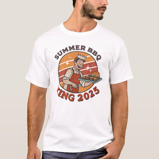 Retro 1950s BBQ Zomer T-Shirt (Voorkant)