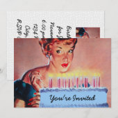 Retro 1950s Birthday Kaart (Voorkant / Achterkant)