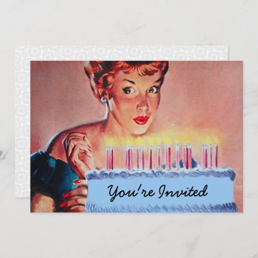 Retro 1950s Birthday Kaart (Voorkant / Achterkant)