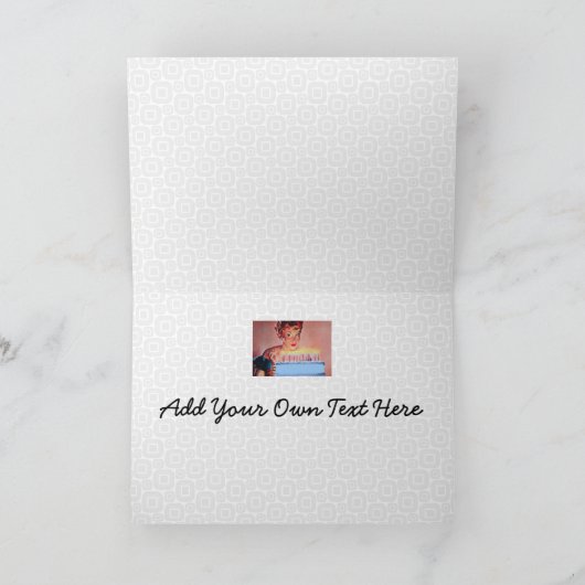 Retro 1950s Birthday Kaart (Binnen)