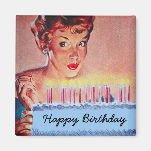 Retro 1950s Birthday Magneet (Voorkant)