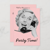 Retro 1950s Birthday Party V2 Kaart (Voorkant / Achterkant)