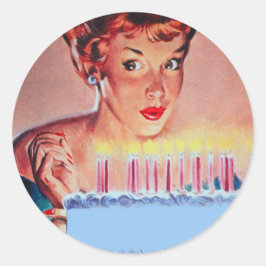 Retro 1950s Birthday Ronde Sticker