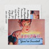 Retro 1950s Birthday V2 Kaart (Voorkant / Achterkant)