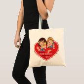 Retro 1950s Boy Girl  Valentijnsdag Tote Bag (Voorkant (product))