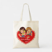 Retro 1950s Boy Girl  Valentijnsdag Tote Bag (Achterkant)
