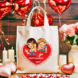 Retro 1950s Boy Girl  Valentijnsdag Tote Bag