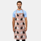 Retro 1950's Cute White en Black Poodles Pink Schort (Gedragen)