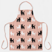 Retro 1950's Cute White en Black Poodles Pink Schort (Voorkant)