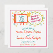 Retro 1950's die de datumkaarten opslaan save the date (Voorkant / Achterkant)