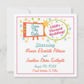 Retro 1950's die de datumkaarten opslaan save the date (Voorkant)