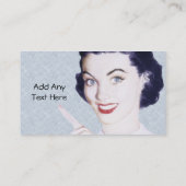Retro 1950s die Vrouw V3 wijst Visitekaartje (Achterkant)