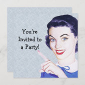 Retro 1950s die Vrouw wijst Kaart (Voorkant / Achterkant)