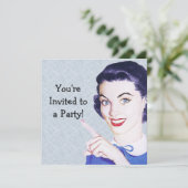 Retro 1950s die Vrouw wijst Kaart (Staand voorkant)